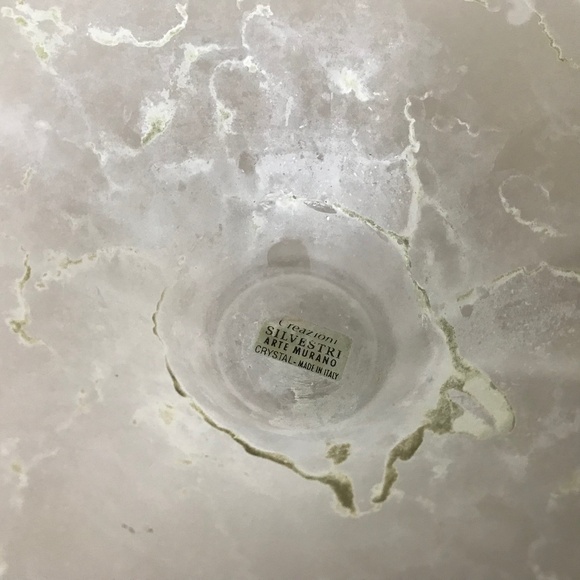 Vintage CREAZIONI SILVESTRI Arte Murano Crystal Frosted Glass Dish Bowl ITALY - Picture 5 of 5